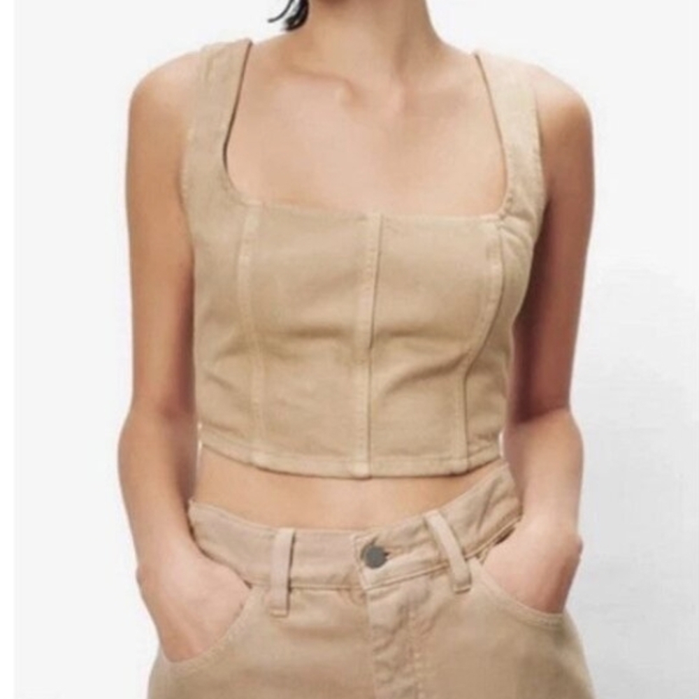 Mara Hoffman Beige Crop Top